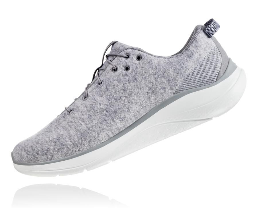 Running Shoes Mens - Hoka One One Hupana Flow Wool - Grey - EWTIQVG-52